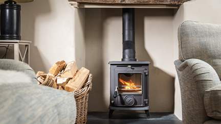 The cosy wood burner, perfect for cosying up next to