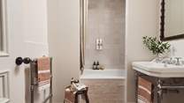 The sumptuous bathroom complete with bath and shower