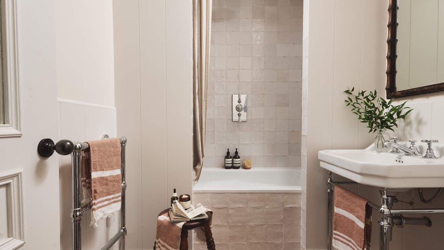 The sumptuous bathroom complete with bath and shower