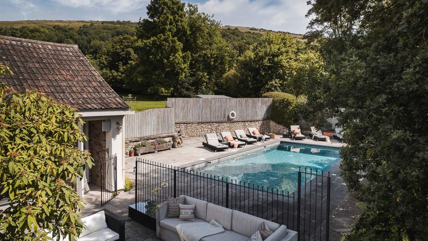 Compton House is settled in four acres of tranquil, walled gardens surrounded by the beauty of the Mendip Hills, with mesmerising countryside views