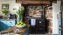The gorgeous Aga, its warm permeating throughout this 16th century cottage