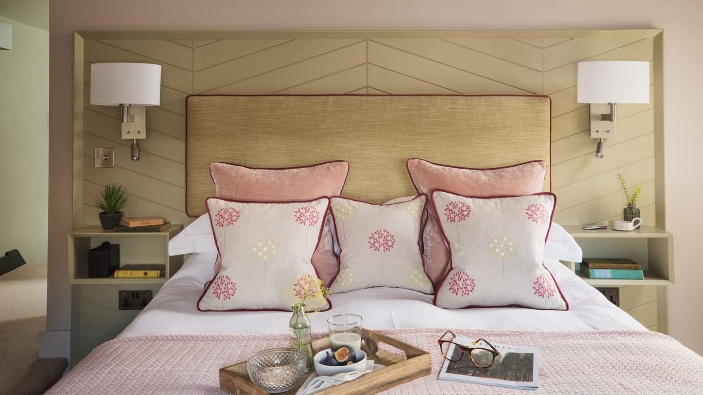 Swathed in luxurious linens, sumptuous bedding and pretty throws and cushions, you're guaranteed a blissful nights' sleep...