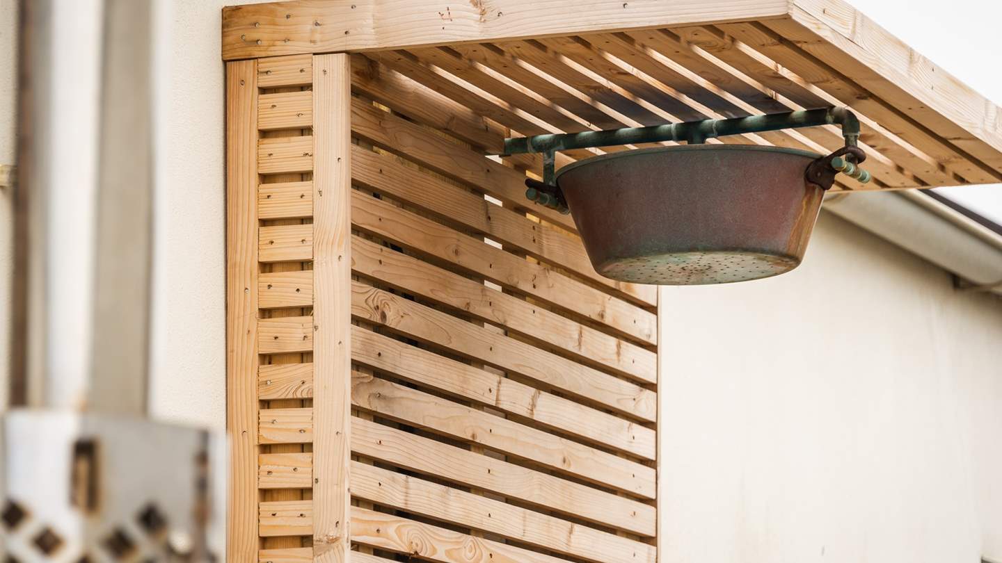 The handy outdoor shower is perfect after days spent on the seashore... 