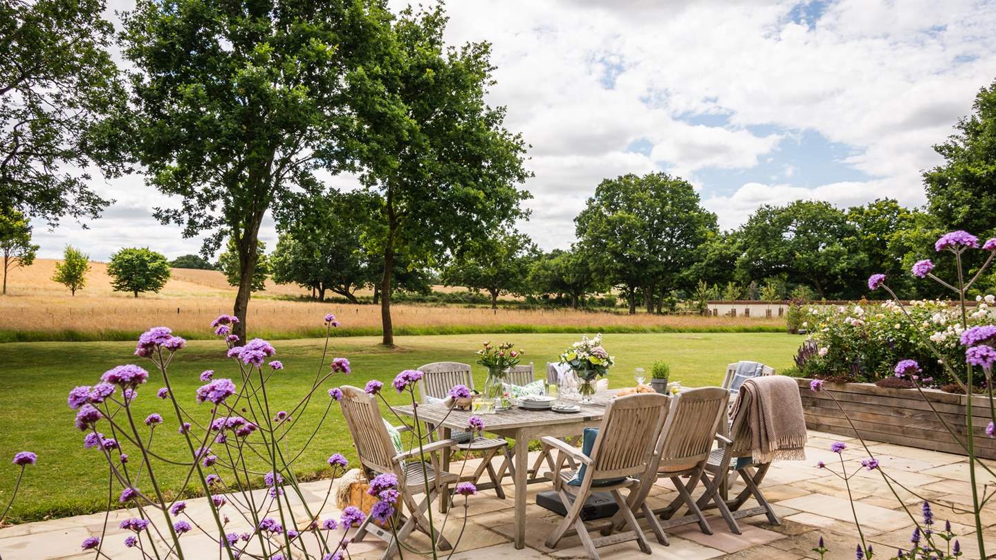 Indulge in delicious meals over views of rolling countryside