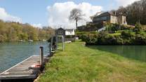 There is 600ft of private river frontage and a private pontoon, plus access to the mill pool in front of the house