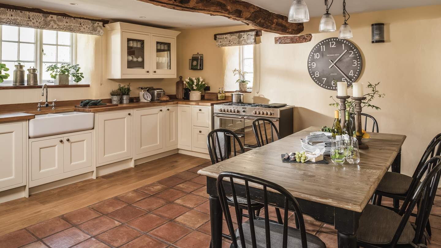 In Apple Blossom House, the country-style kitchen is full of character and beckons for homemade feasts
