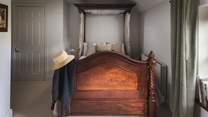 The second bedroom is home to a gorgeous antique bed...bliss