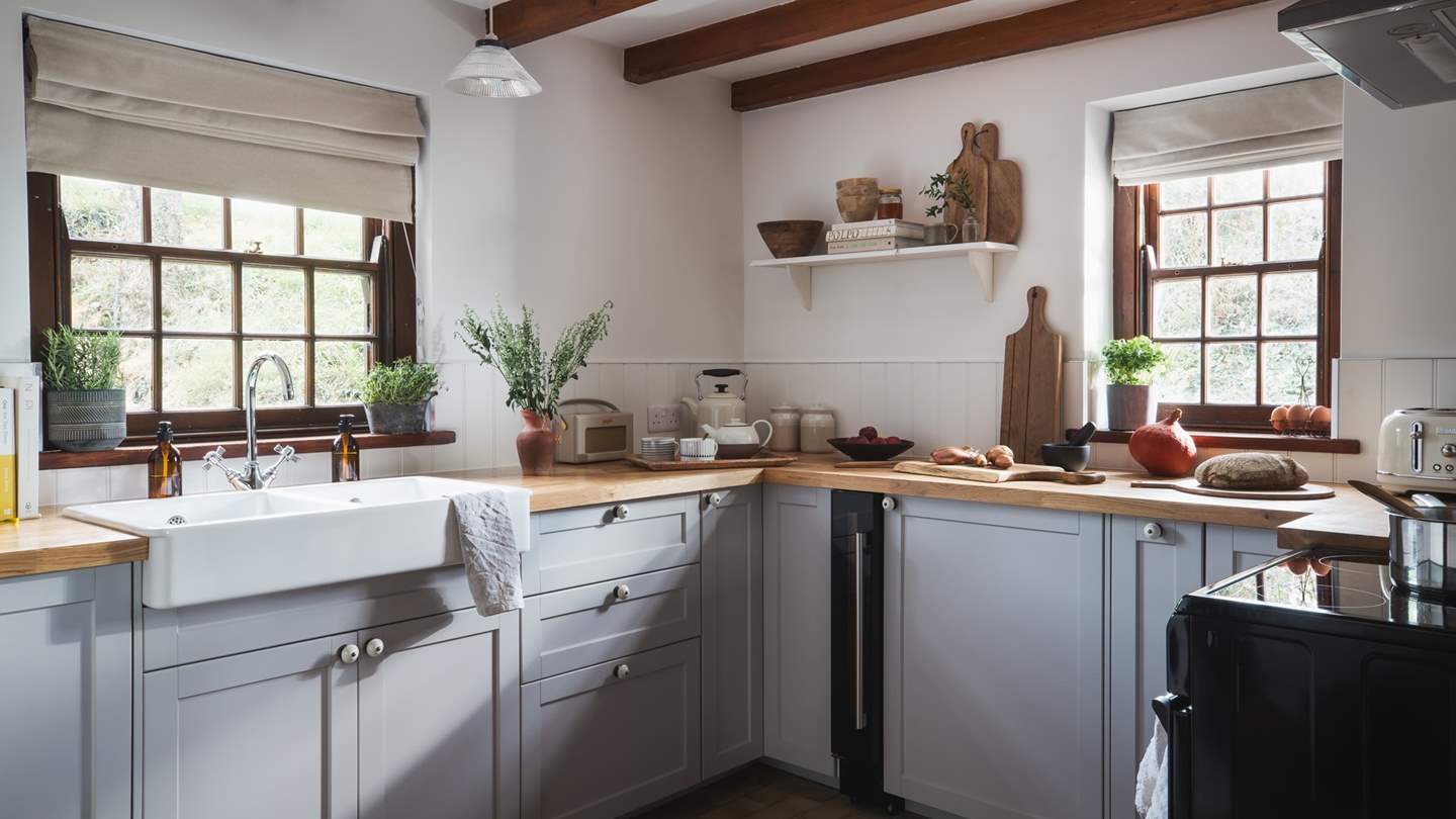 The country-style kitchen has everything you'll need to rustle up meals for your loved ones