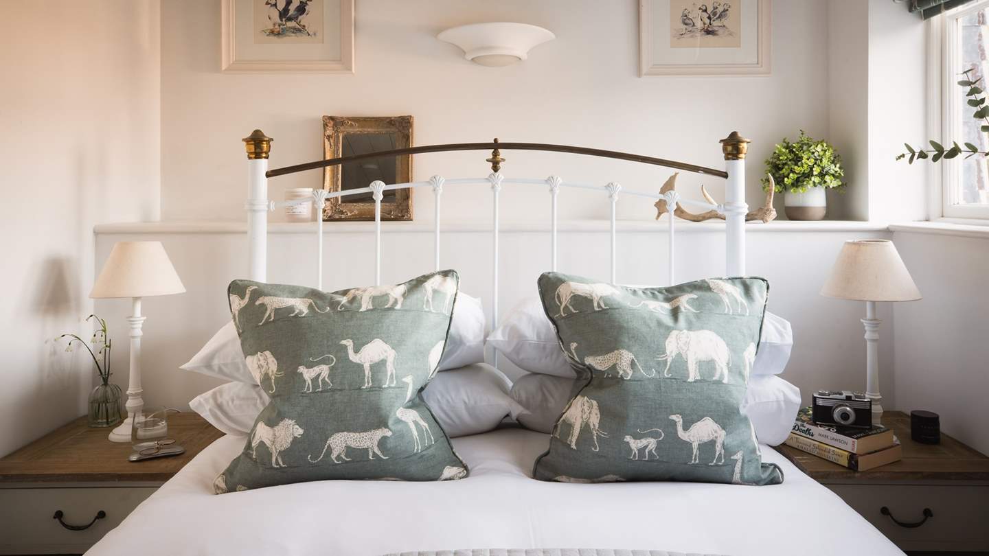 The beautiful 'Teal' bedroom, with a super king-sized bed