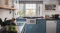 The stunning kitchen comes with everything you could possibly need to rustle up a feast 