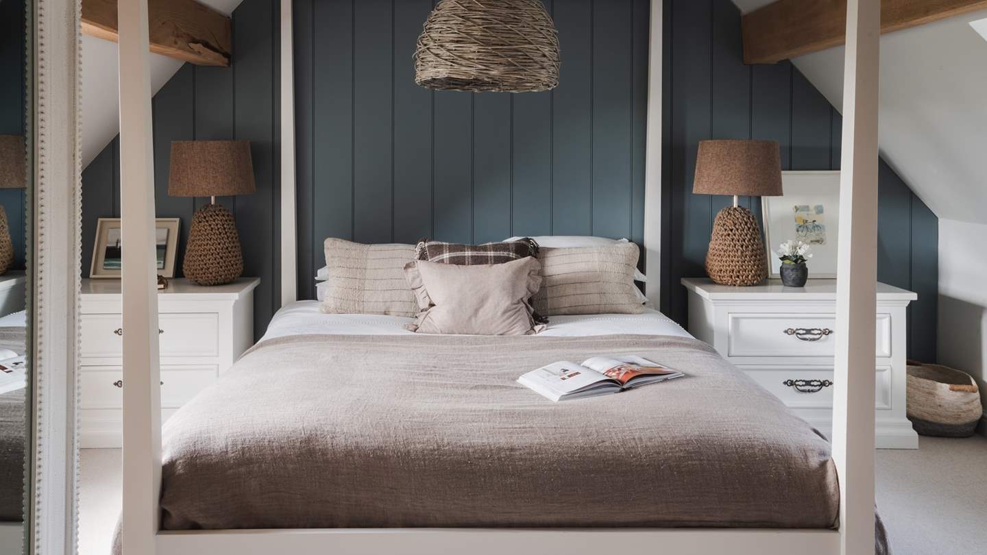 The en suite master bedroom boasts a heavenly four poster super king-sized bed 