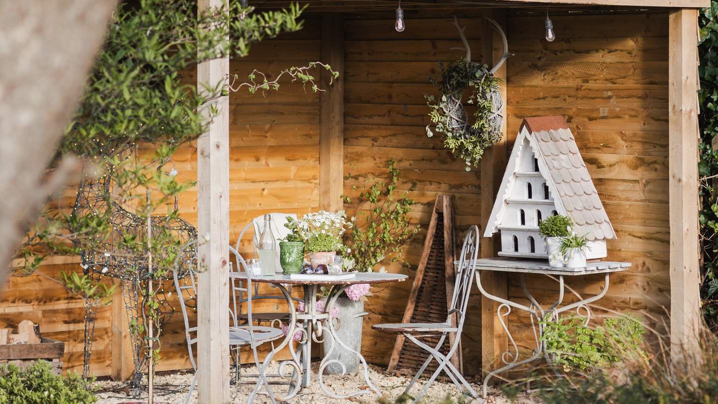 Enjoy bright mornings and restful evenings in this corner of the garden 