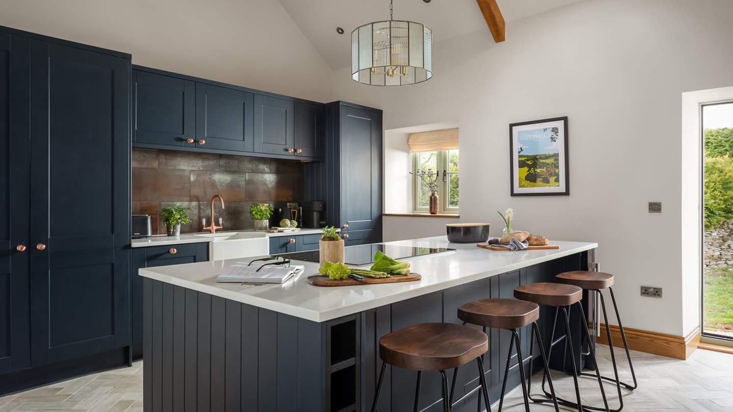 The fabulous kitchen is fully equipped with everything you'll need to rustle up meals