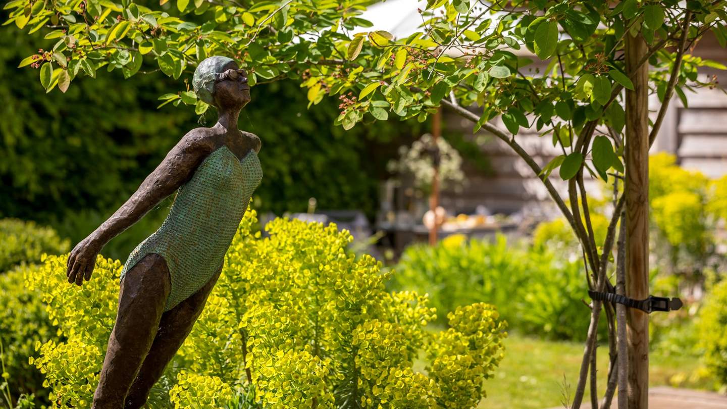 The interior designer owner's touch can be seen throughout, even in the garden