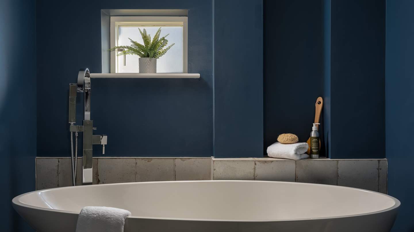 Enjoy a long soak in the Clearwater Teardrop bath 