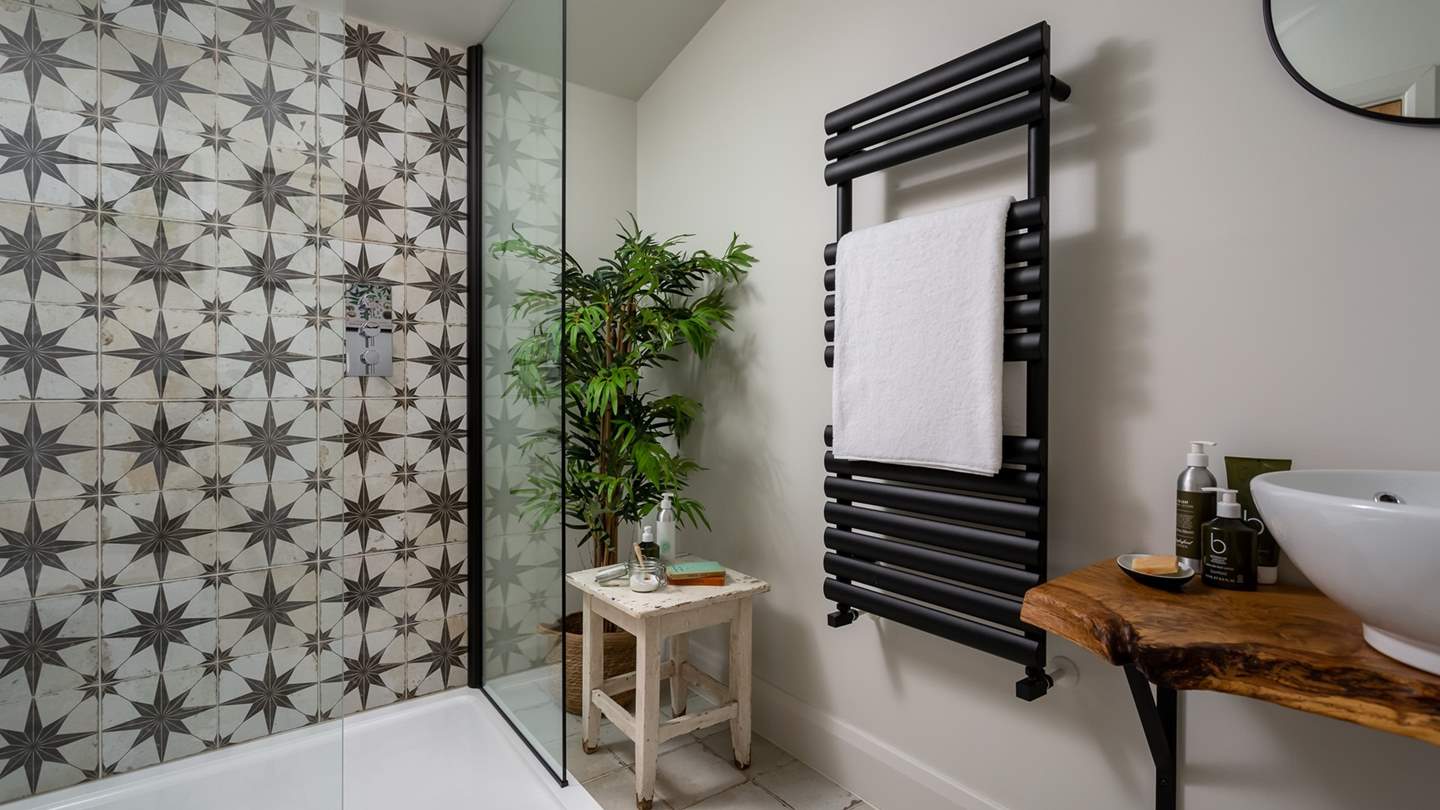 This room has a wonderful en suite with walk in shower