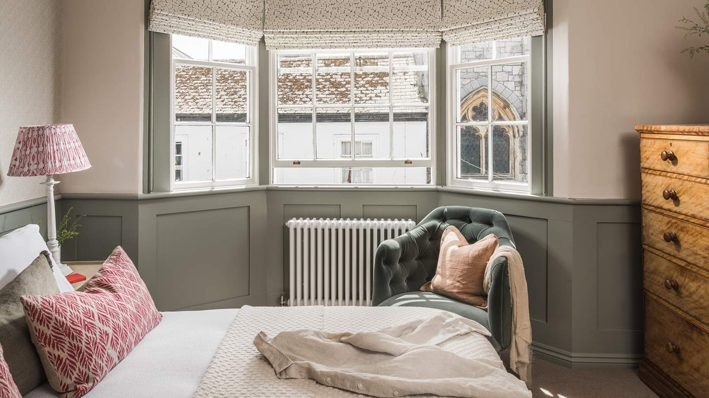 The first bedroom has a lovely king size bed