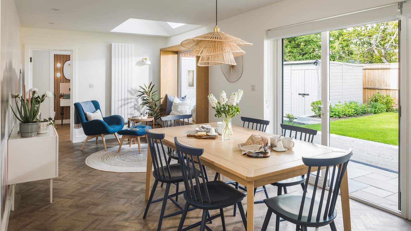 The gorgeous dining table is perfect for family meals