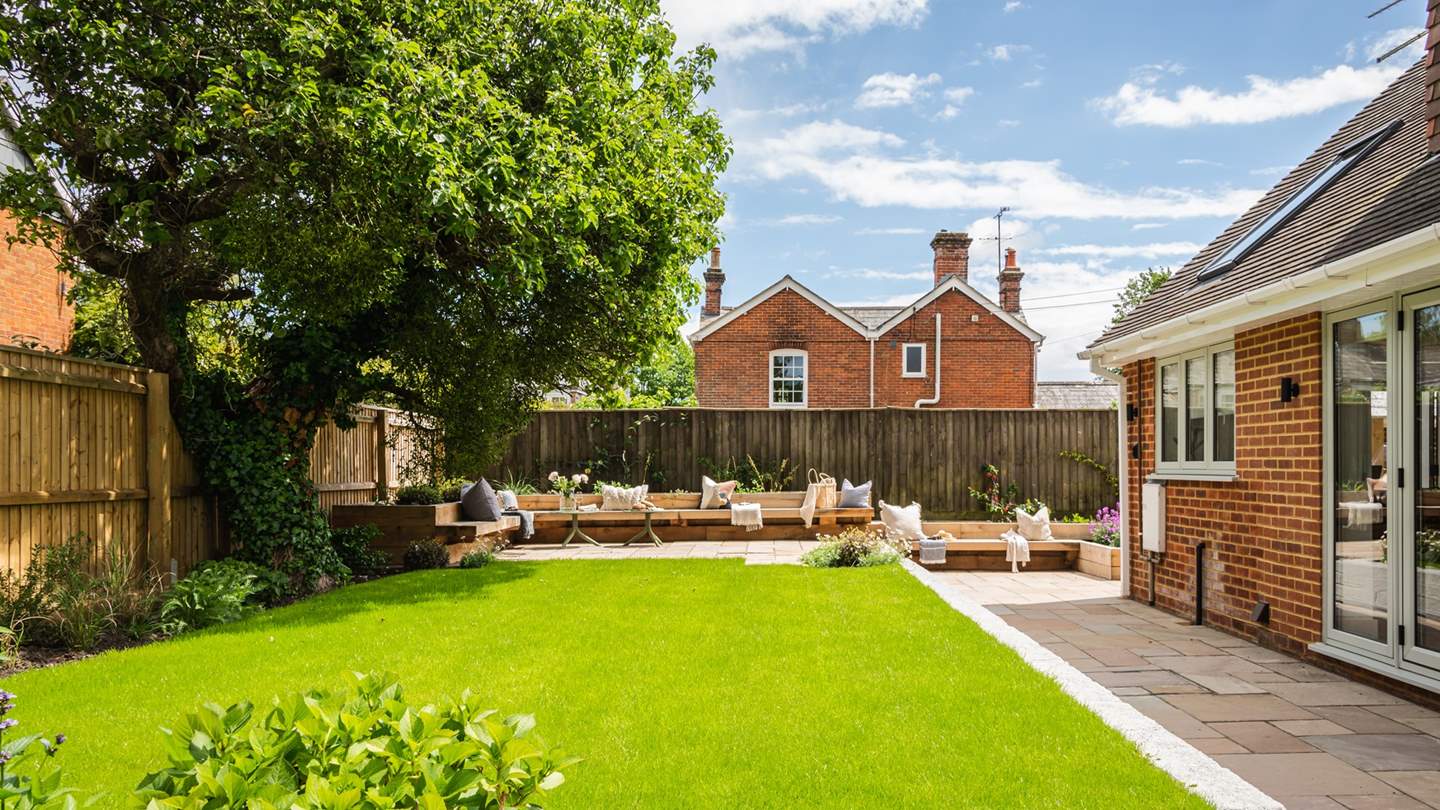 The verdant green lawn is heavenly