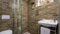 The downstairs wet room - ideal for freshening up after a walk in the hills