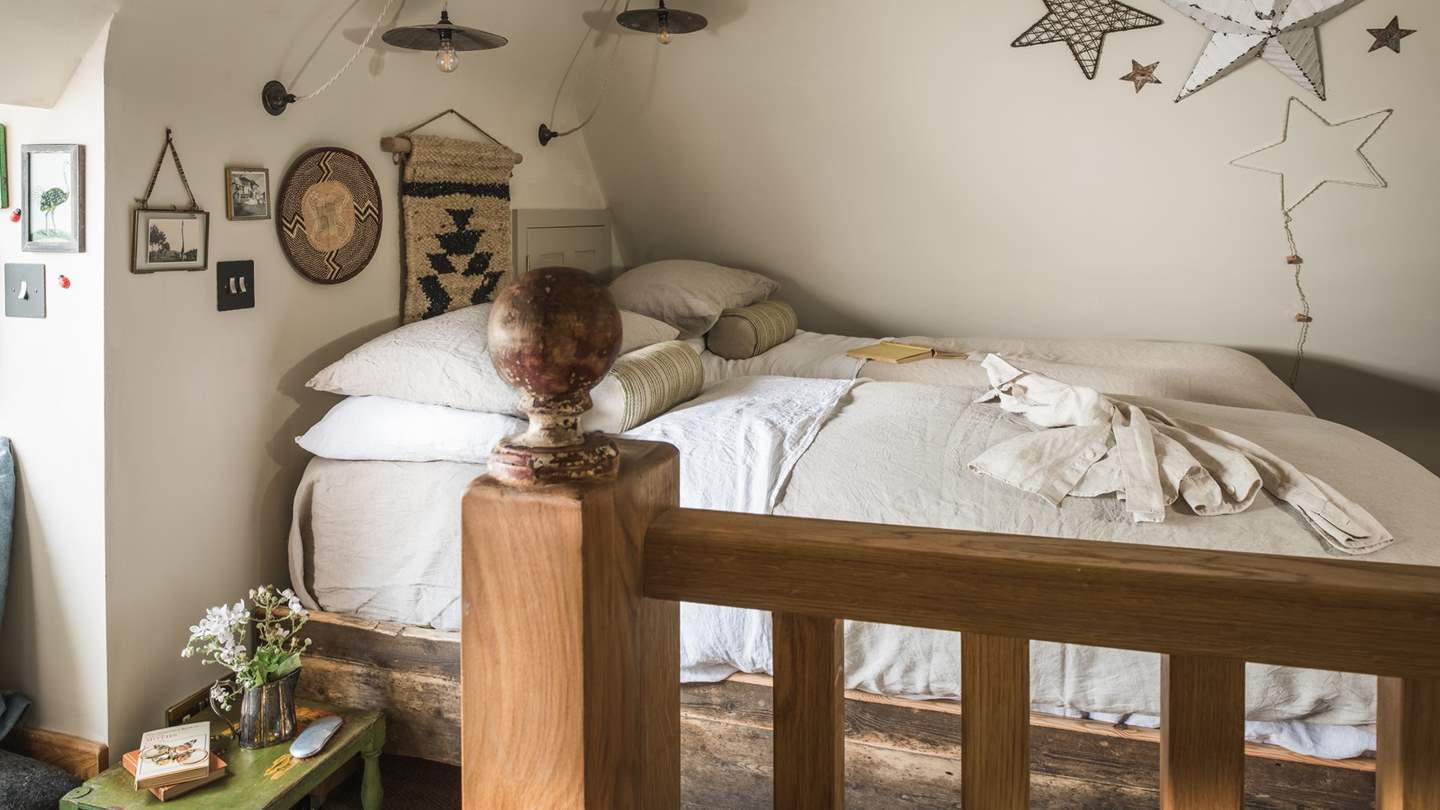 Please note that this is a bijou bedroom, with eaves and curtain rather than a door, so more suitable for children or a second couple staying a night or two