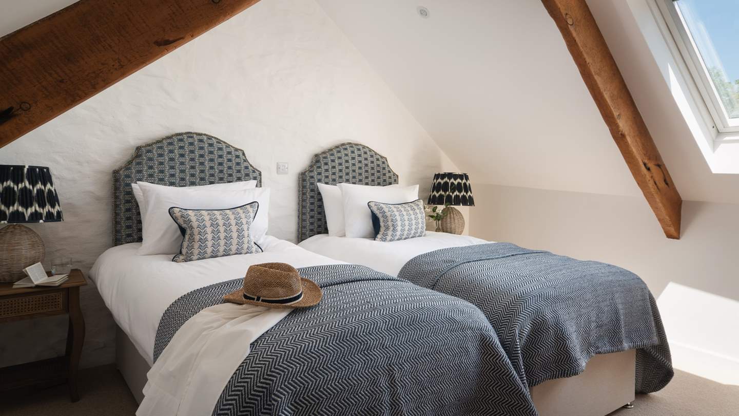 The third bedroom has zip-and-link beds, meaning it can be made up as twins or a super king-sized bed for flexible sleeping arrangements