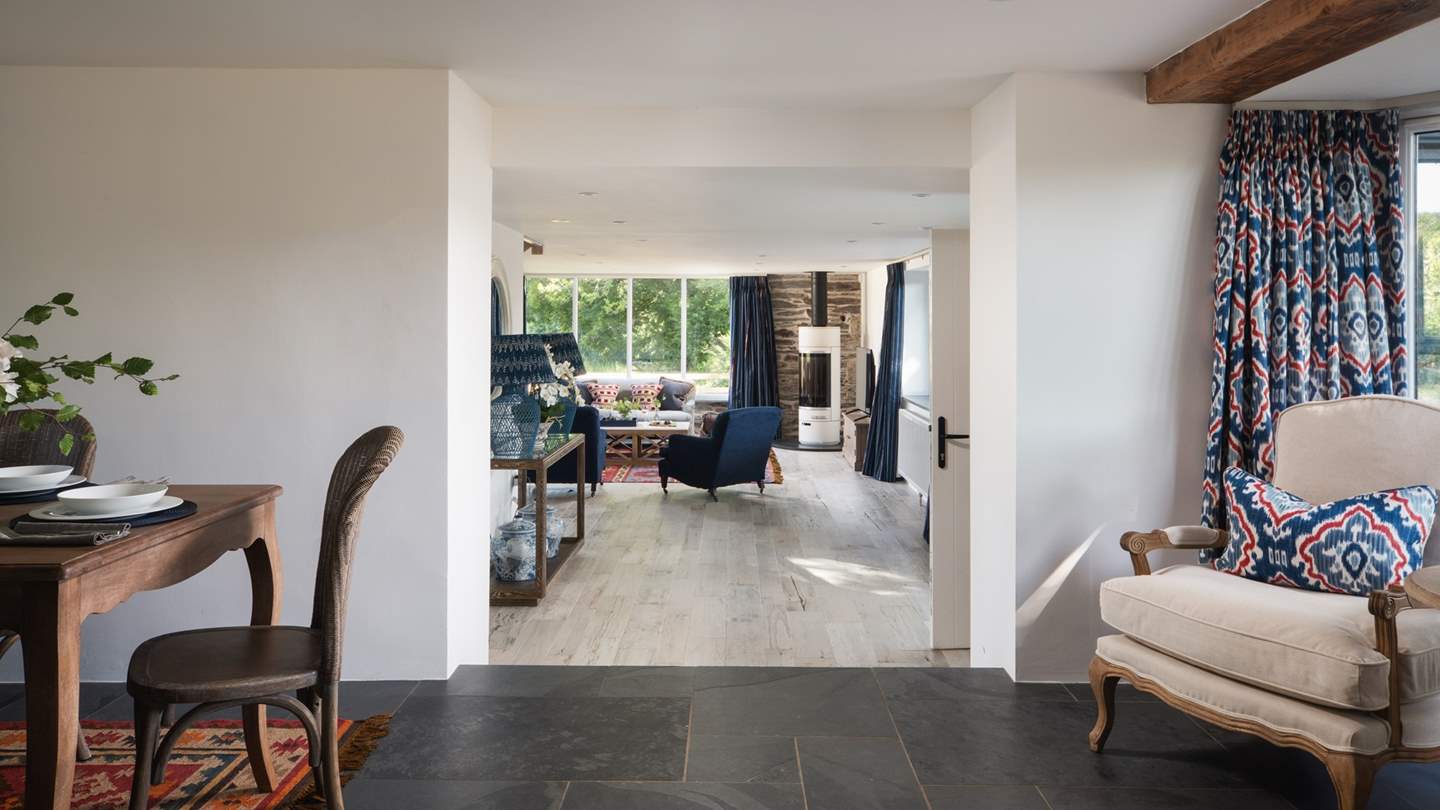 The open plan living, dining and kitchen space makes it perfect for socialising