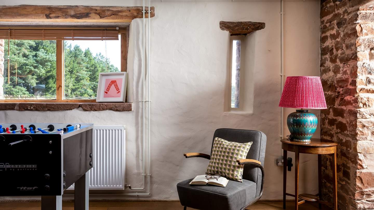 There's a football table to keep little ones entertained 