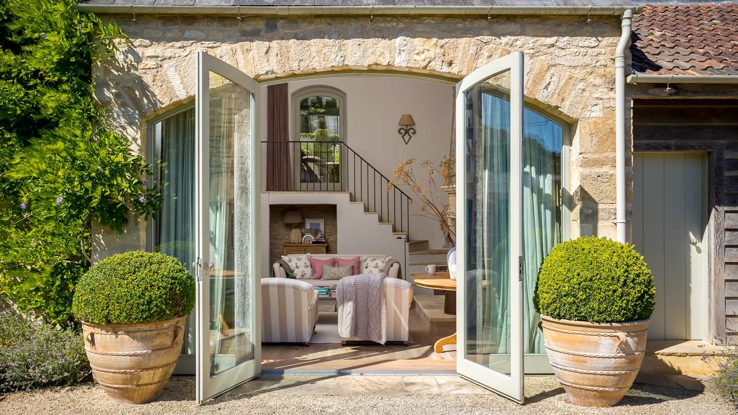 Let the soft summer breeze through the large patio doors 