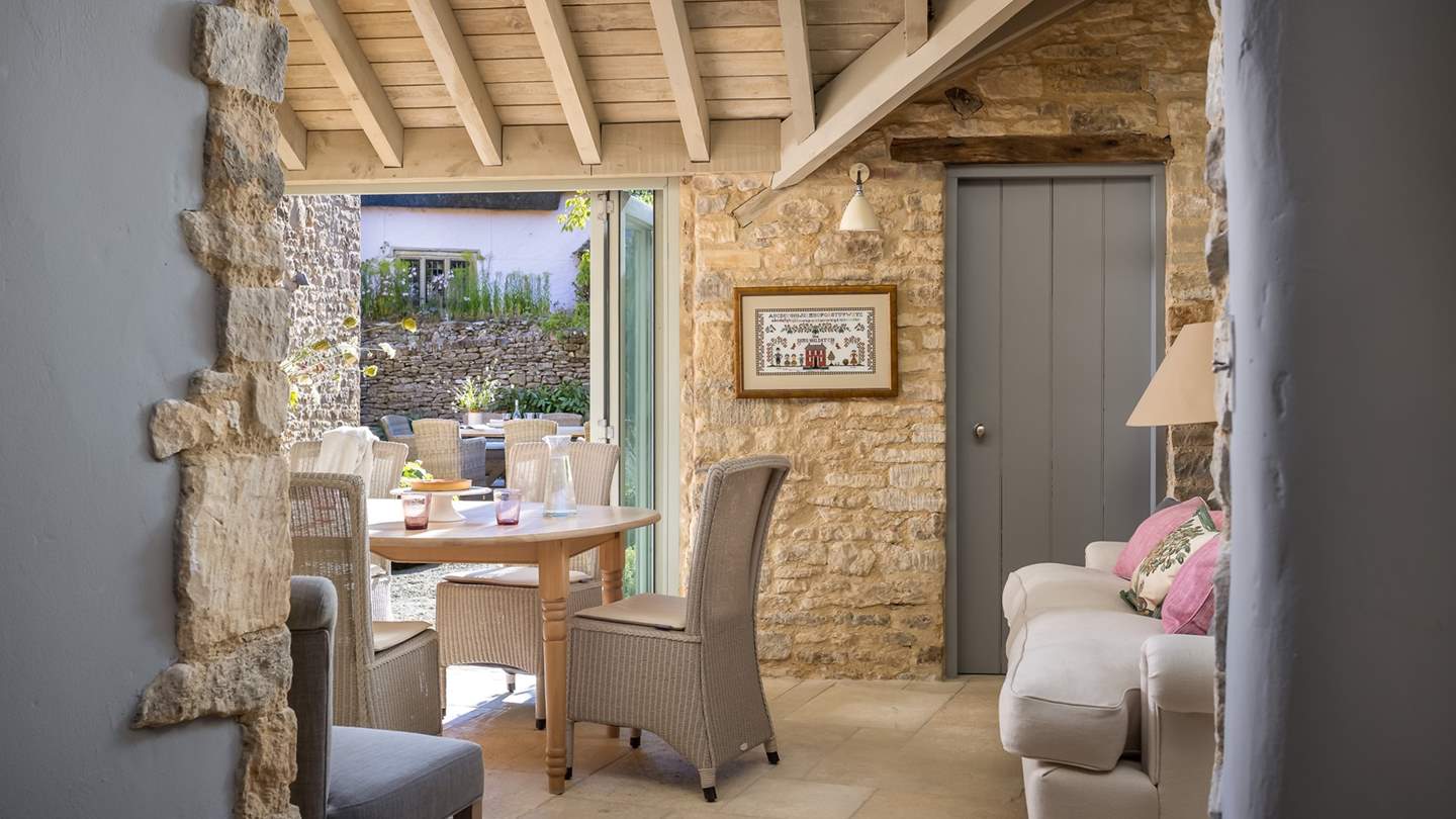 Step into the gorgeous dining room, with stunning exposed brick walls 