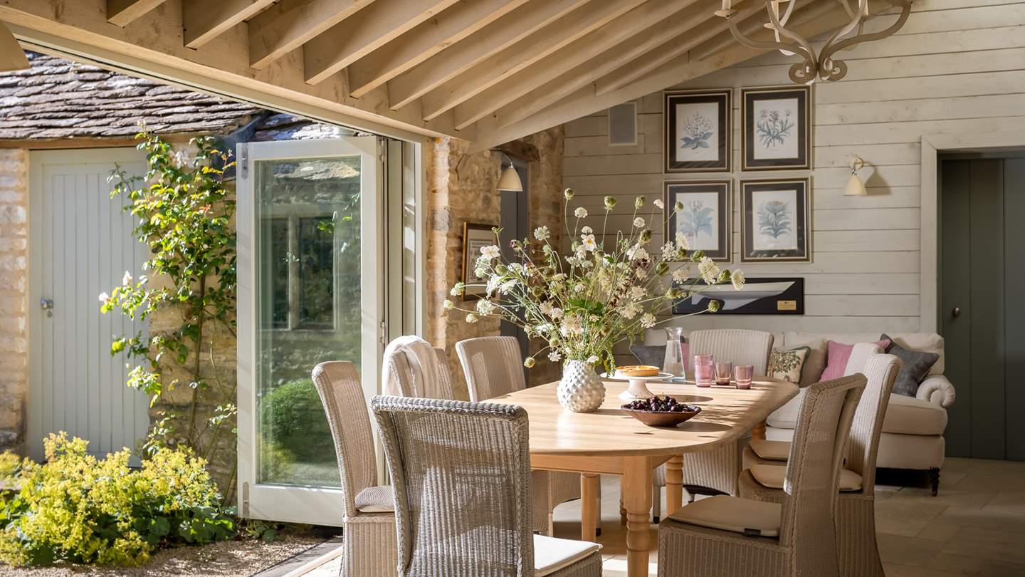 With beautiful exposed butter-rich Cotswold stone walls 