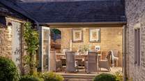 Watch day turn to dusk through the open bifold doors 