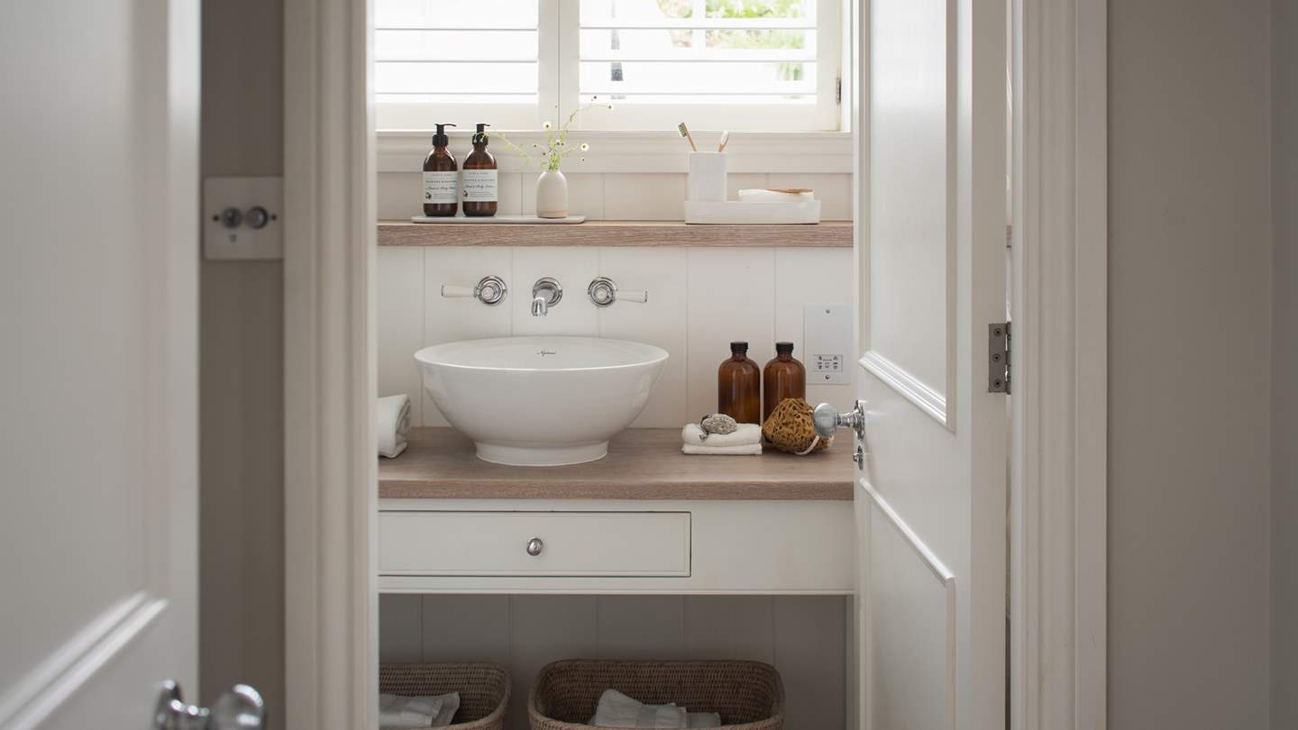 The first of the lovely en suite bathrooms is located on the ground floor 