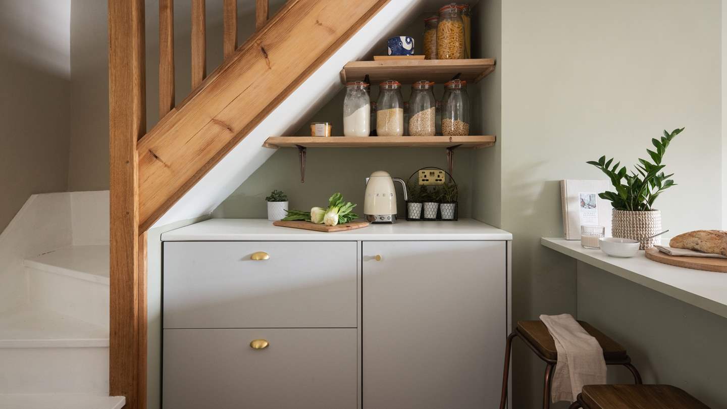 This quaint kitchen space has all you need to rustle up your favourites, including a coffee machine for slow morning lattes enjoyed with breakfast