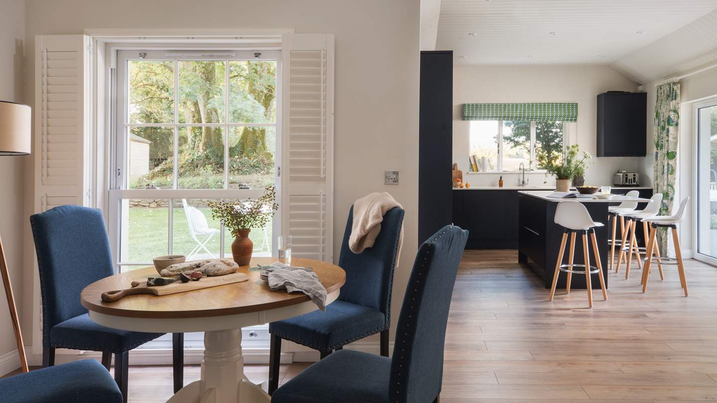 The spacious open-plan living space is perfect for hosting decadent meals