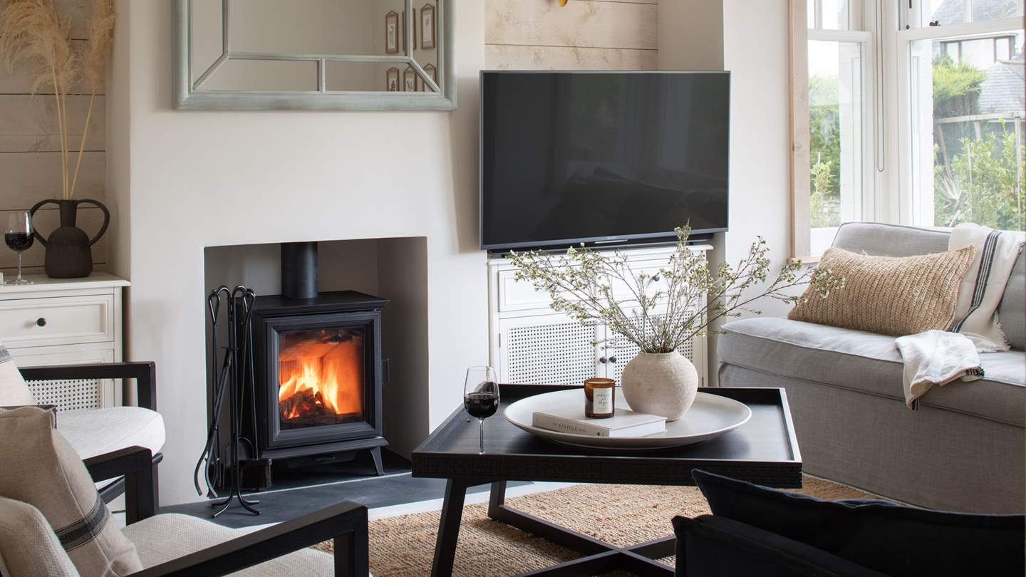 We're simply swooning over the enchanting wood burning stove 