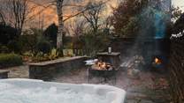 Heavenly dusk dips await in the electric hot tub... 