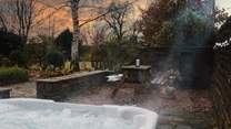 Heavenly dusk dips await in the electric hot tub... 