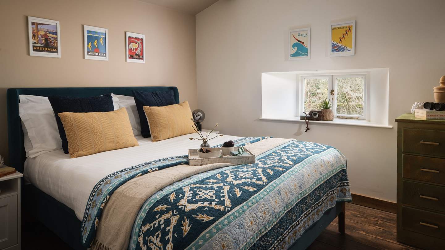 Seek blissful slumbers in the romantic master bedroom