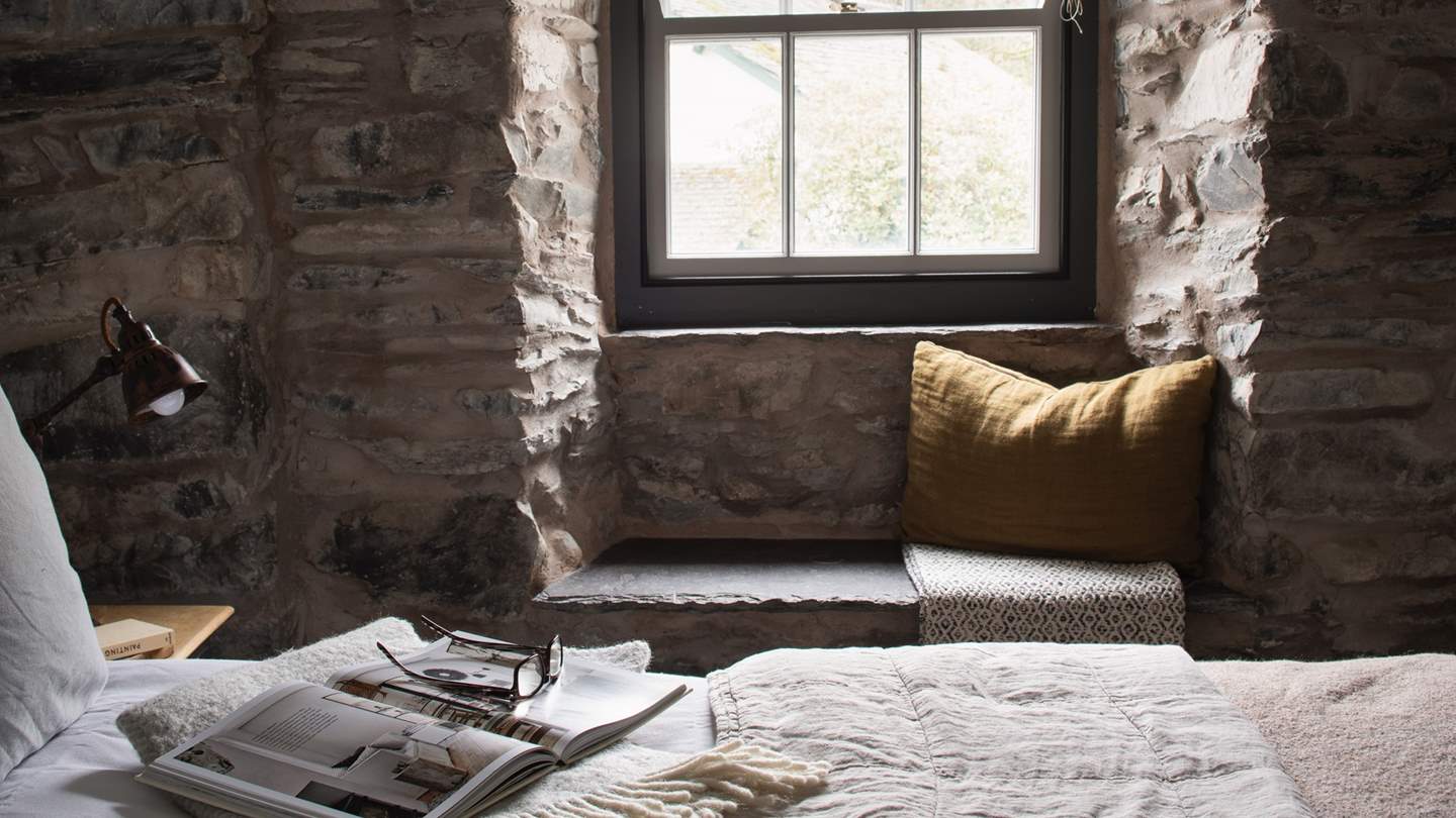 The slate window seat is simply made for gazing out onto country scenes