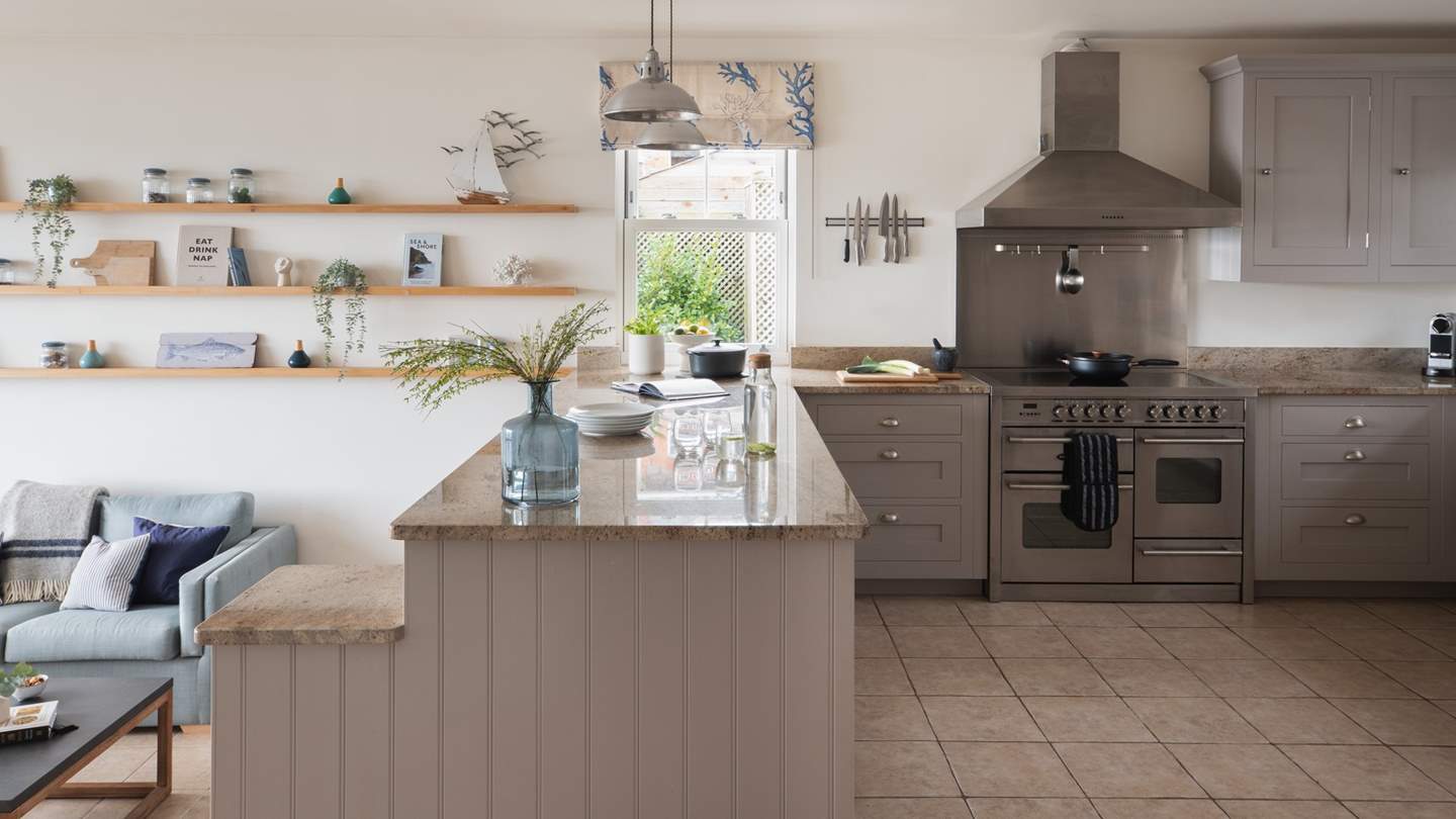 At the heart of Trevenen sits a large, open-plan kitchen in calming neutral shades