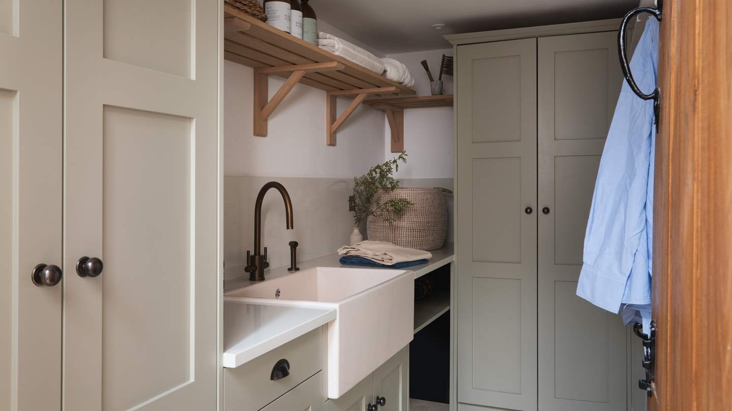 The utility offers a handy space to store and reset the essentials...