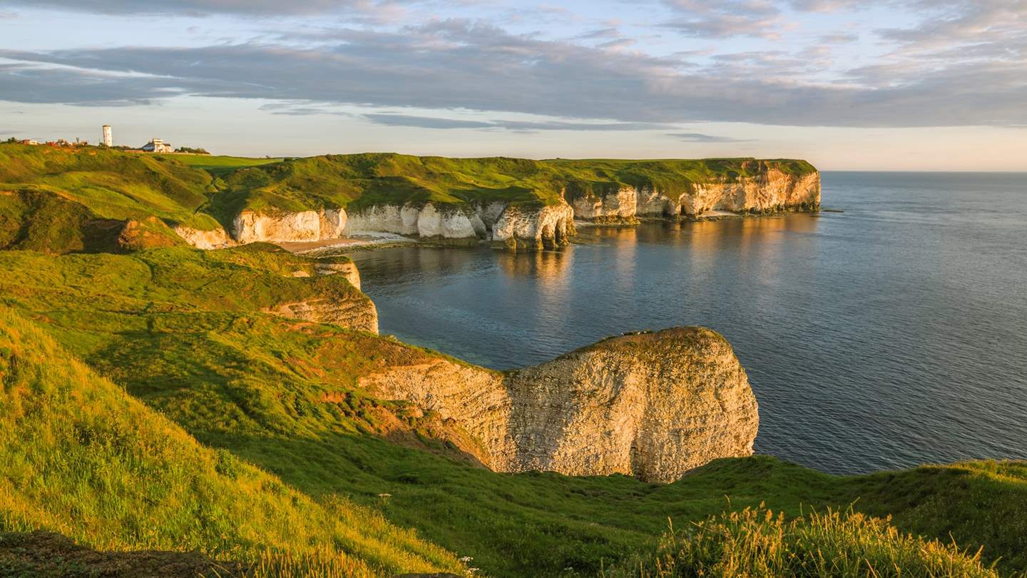 Head to the coastline and uncover the spectacular scenery of the Flamborough Cliffs...