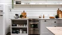 Tastefully presented, everything you could need is provided for culinary prep, including a dishwasher, Bertazzoni cooker with induction hob, Smeg fridge and freezer and more