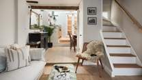 With rustic original beams and eye-catching interior pieces, curated calm awaits in our characterful cottage...