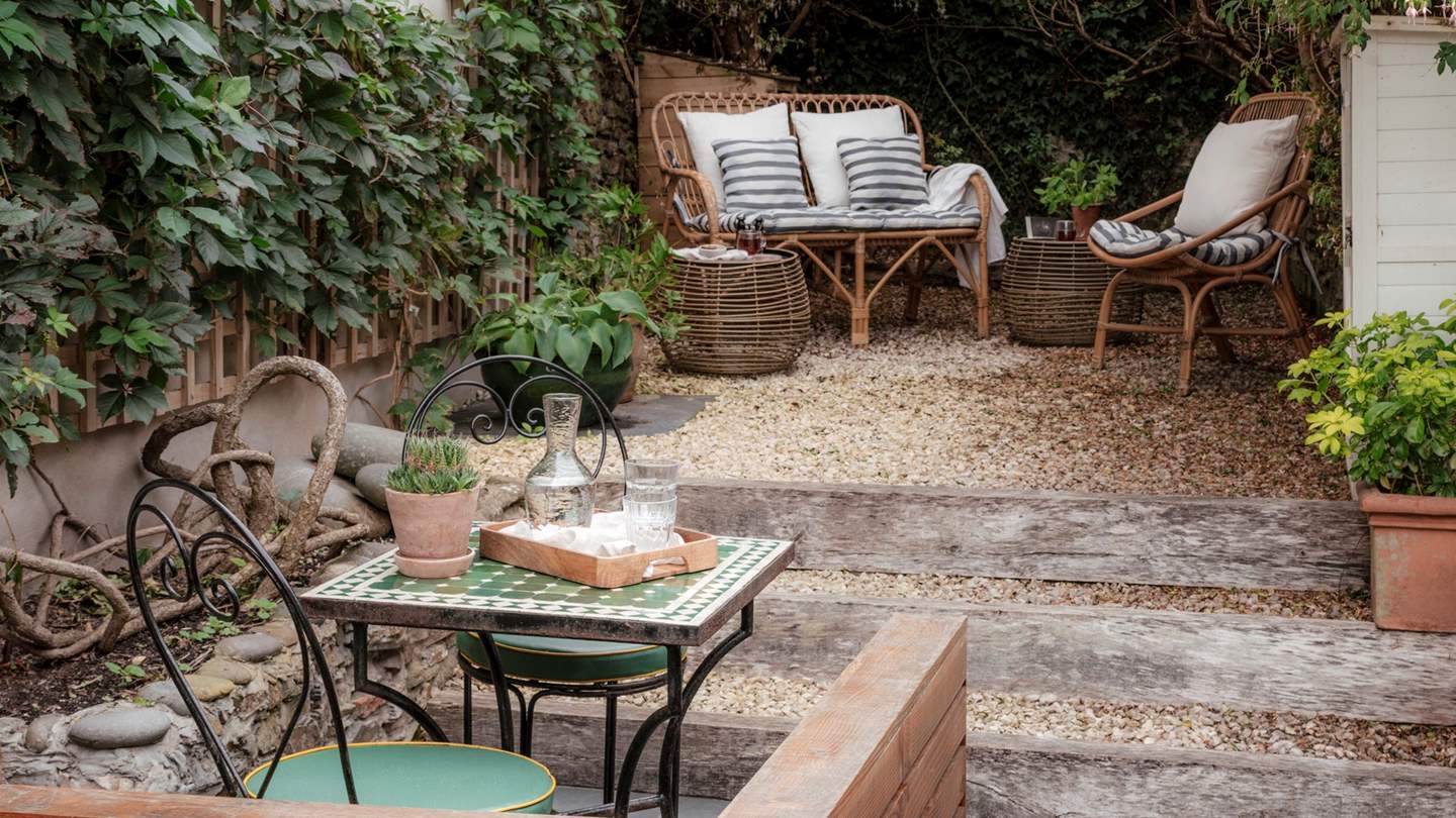 Seek romantic alfresco dining moments around the Moroccan bistro table set...
