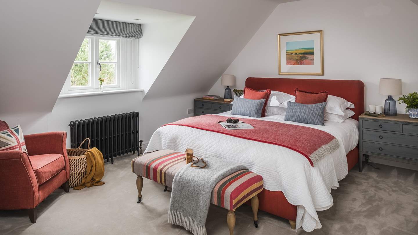 Set on the second floor, bedroom five promises nights of blissful repose with a beautiful super king-sized bed dressed in crisp white sheets