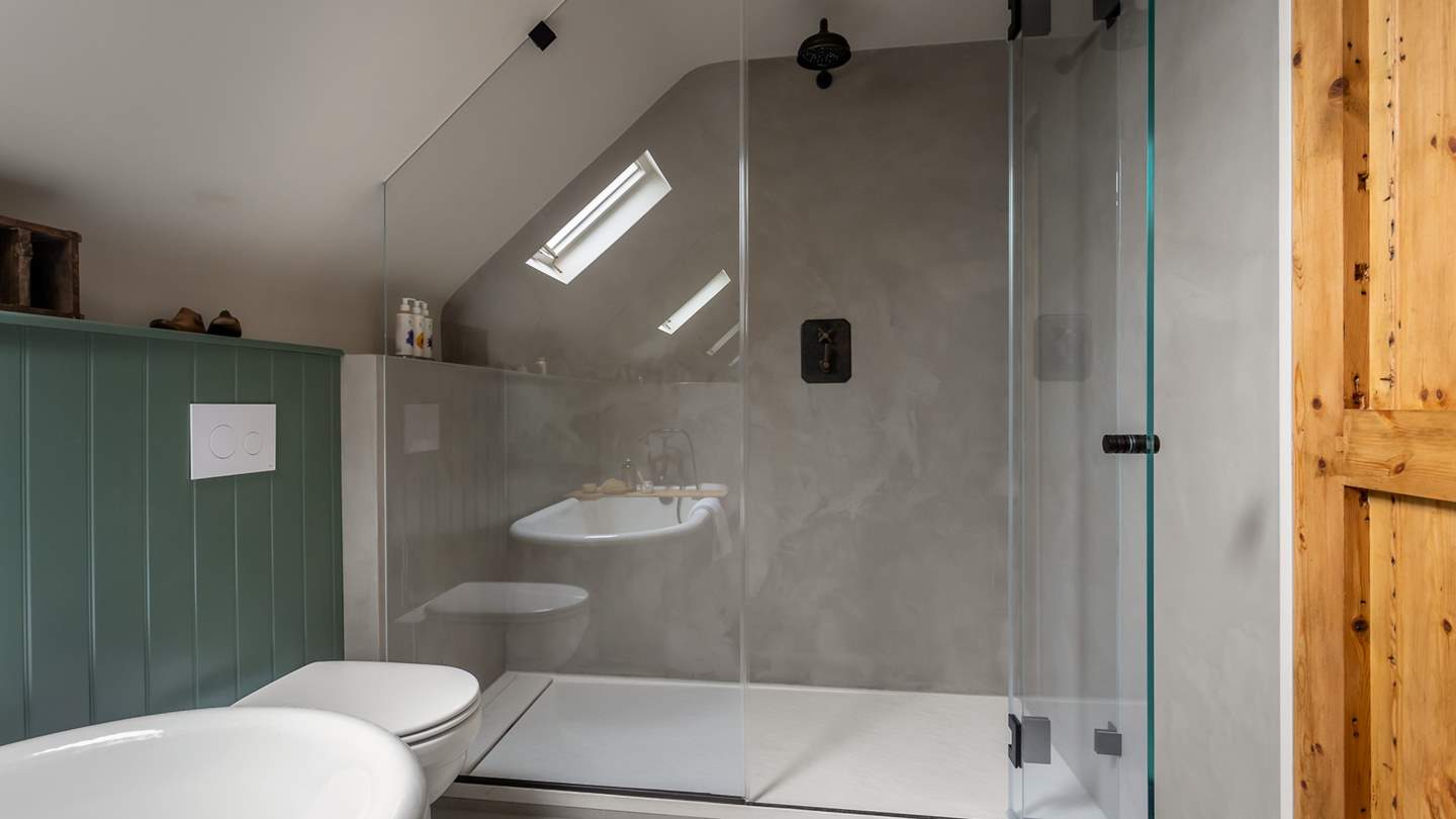 You'll also find a spacious walk-in shower