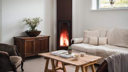 There is choice of seating beside the heavenly wood burning stove, a wonderful addition in the colder months