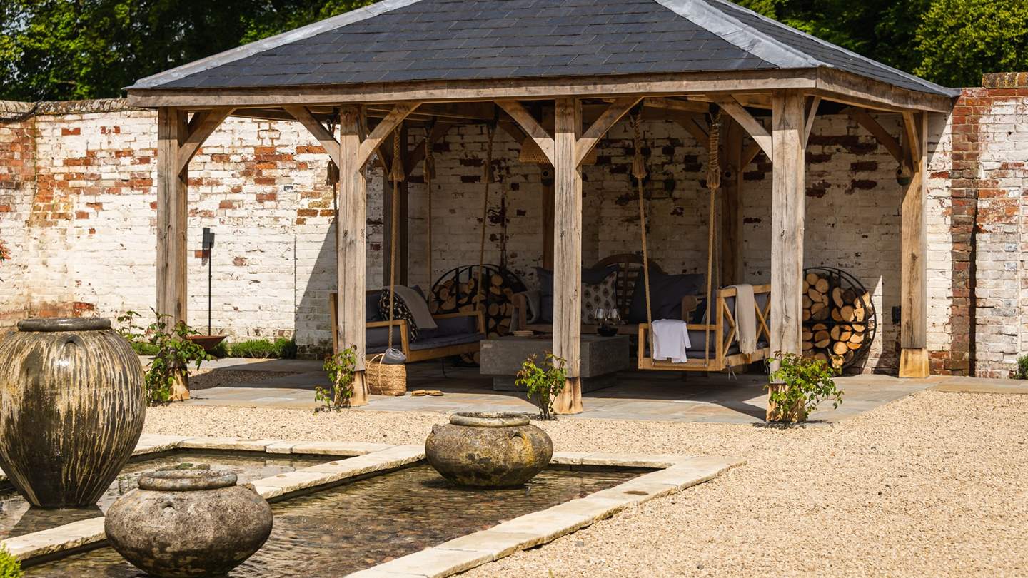 Enjoy sun-soaked moments on the quirky swing seats... 